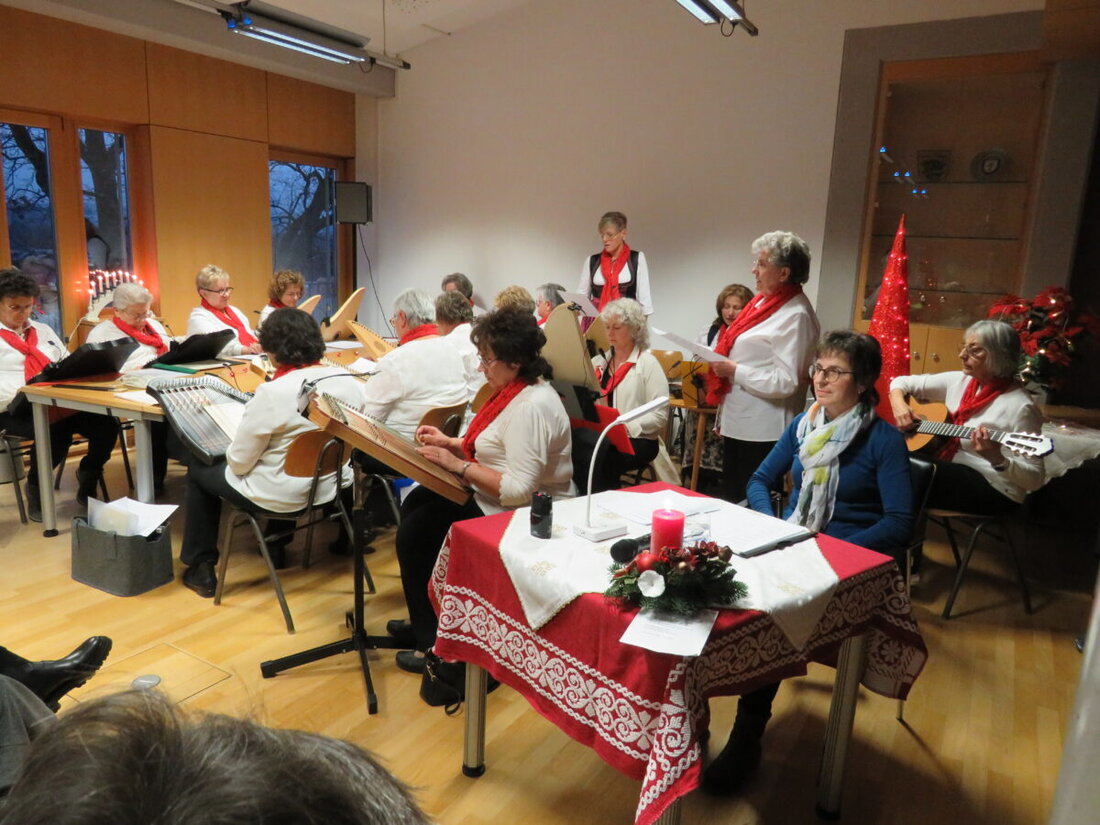 Altenstadt/WN. Mit adventlichen Weisen unterhielten die Altenstädter Saitenzupfer die Besucher im Rathaus.