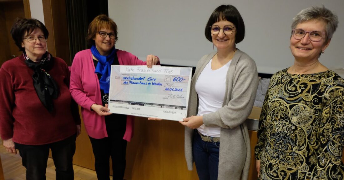Floß. Der Katholische Frauenbund spendet den Erlös seiner Jahresaktionen 2024 an das Frauenhaus Weiden. Es hat seit seiner Gründung rund 3.000 Frauen und Kinder aufgenommen.