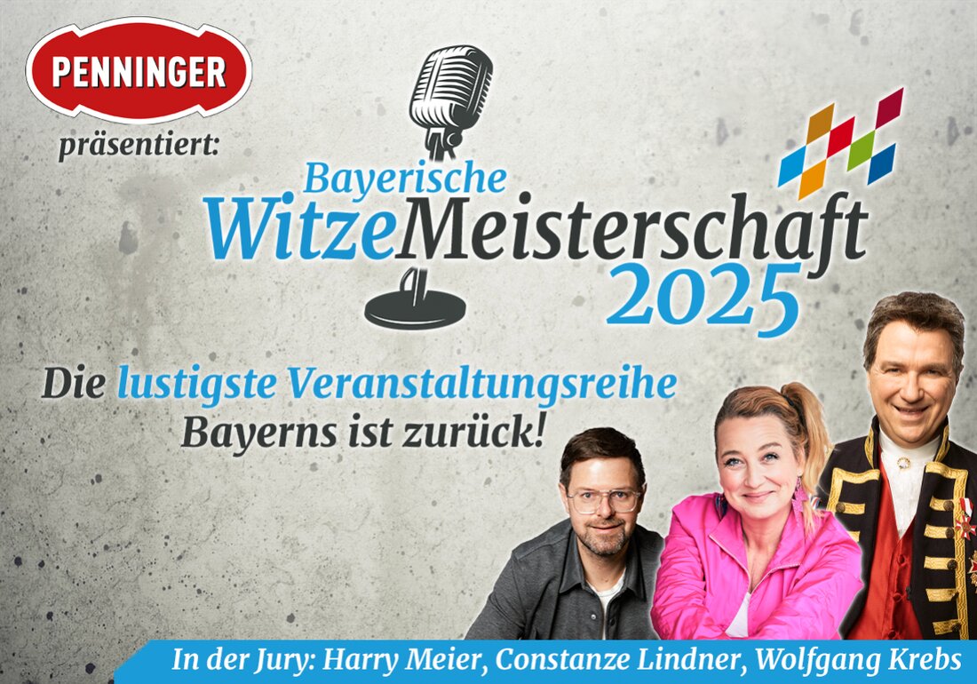 Weiden.
Witzemeisterschaft bringt am 2. November 2025 in Weiden, Max-Reger-Halle die langjährige Kultshow zurück, mit Vorentscheid von 14.00 Uhr bis 15.00 Uhr und Finalshow um 16.00 Uhr.
Sichere dir dein Ticket für die Show auf okticket.de.