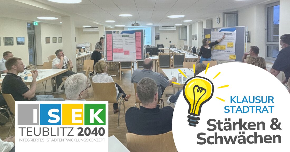Teublitz. Mitte Juli fand im Anschluss an den Workshop im Jugendtreff eine Stadtratsklausur im Mehrgenerationenhaus statt. Neben dem Stadtrat und Bürgermeister Thomas Beer nahmen auch die Mitglieder der Lenkungsgruppe teil.