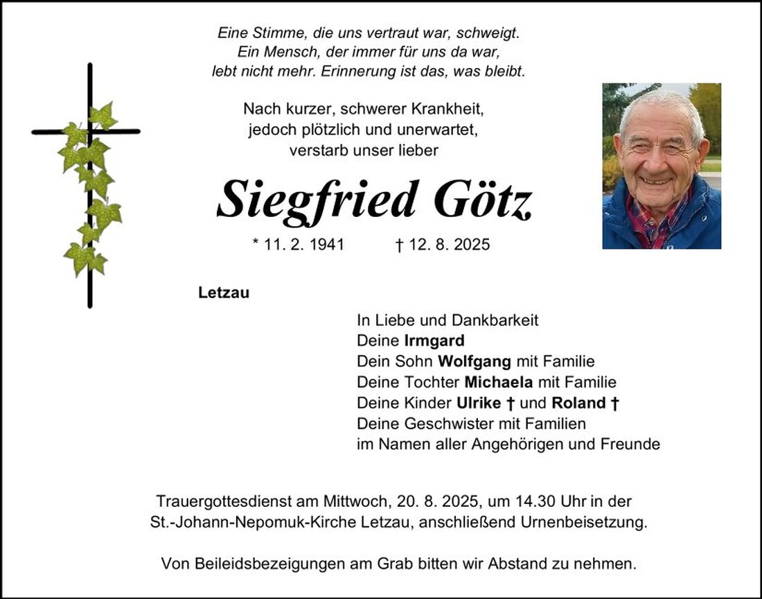 Begleitet durch: Bestattung Schmid - Neustadt/WN