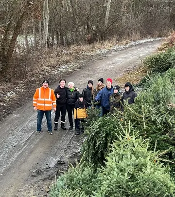 Junge Union Pirk sammelt 142 ausgediente Christbäume