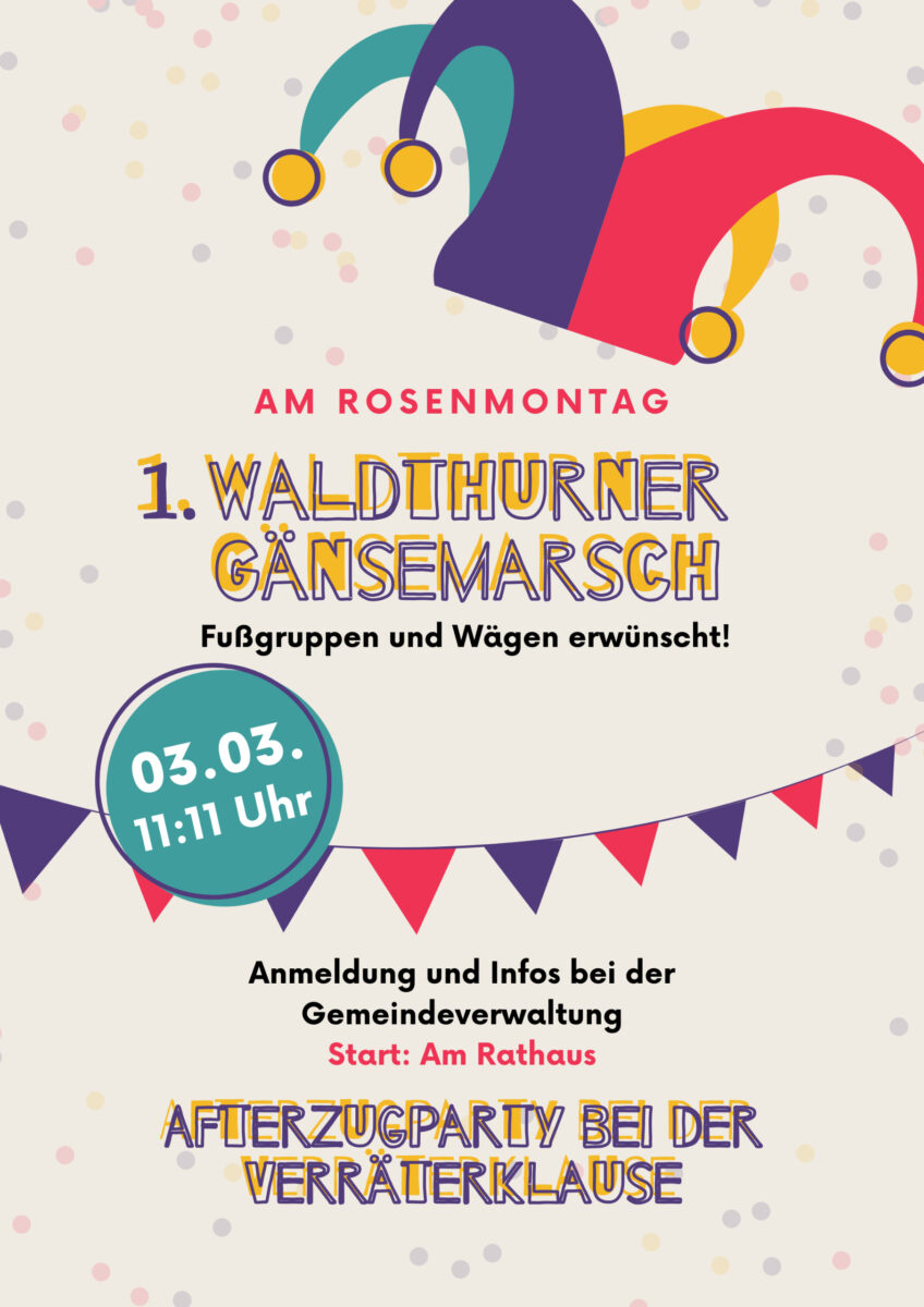 Waldthurner am Rosenmontag im Gänsemarsch