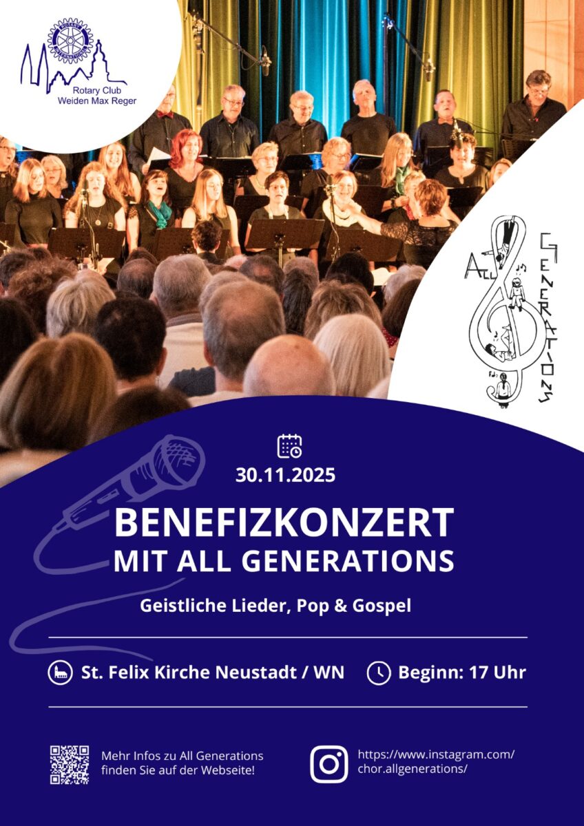 Benefizkonzert der All Generations für den Rotary Club Weiden-Max Reger